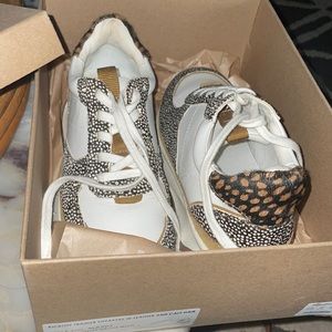 MADEWELL Kickoff Calf Hair Leather Sneaker Shoes Spots 6.5 NIB